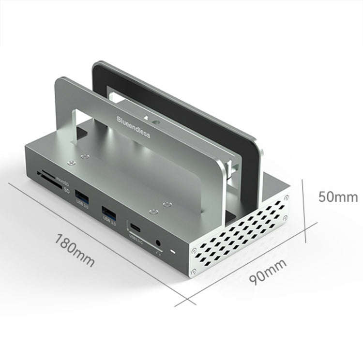 10-in -1 without LAN Blueendless 4K/60Hz Type-C Laptop Vertical Stand HUB Docking Station