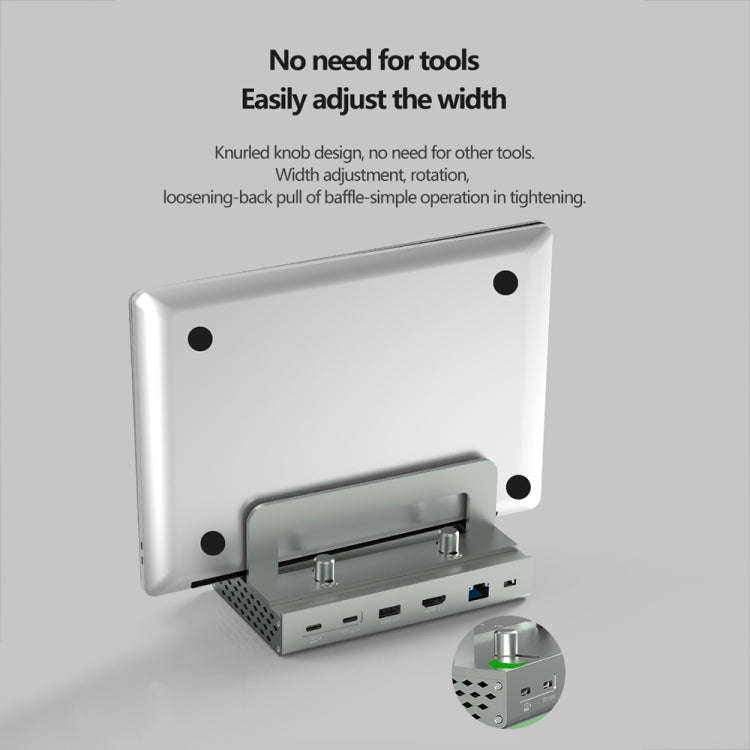 10-in -1 without LAN Blueendless 4K/60Hz Type-C Laptop Vertical Stand HUB Docking Station