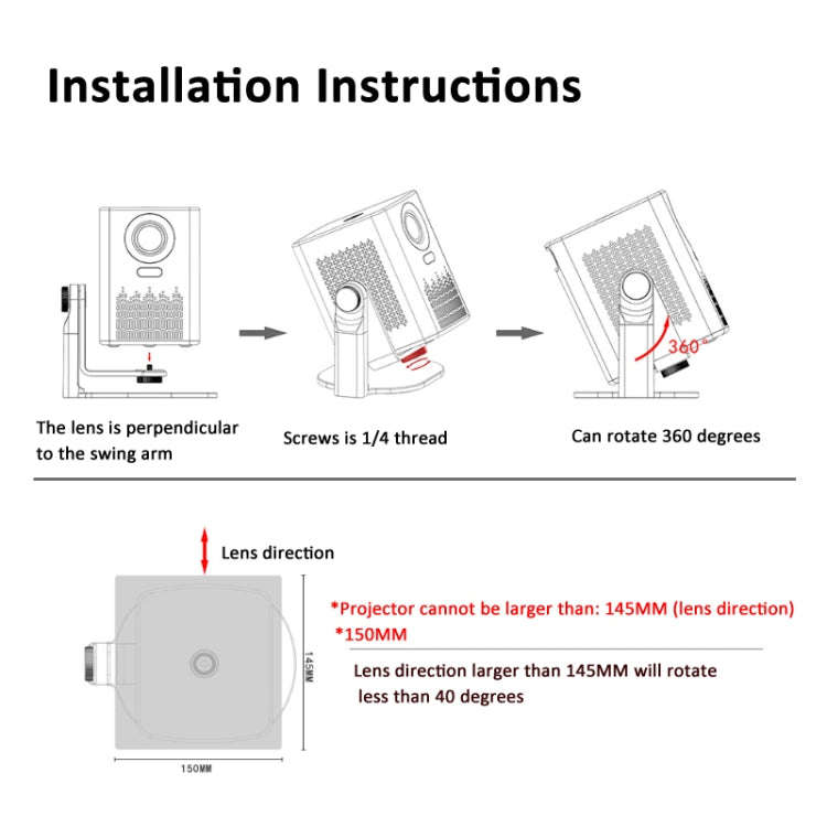 Projector 360 Degree Rotating Bracket Projection Flip Stand(White)