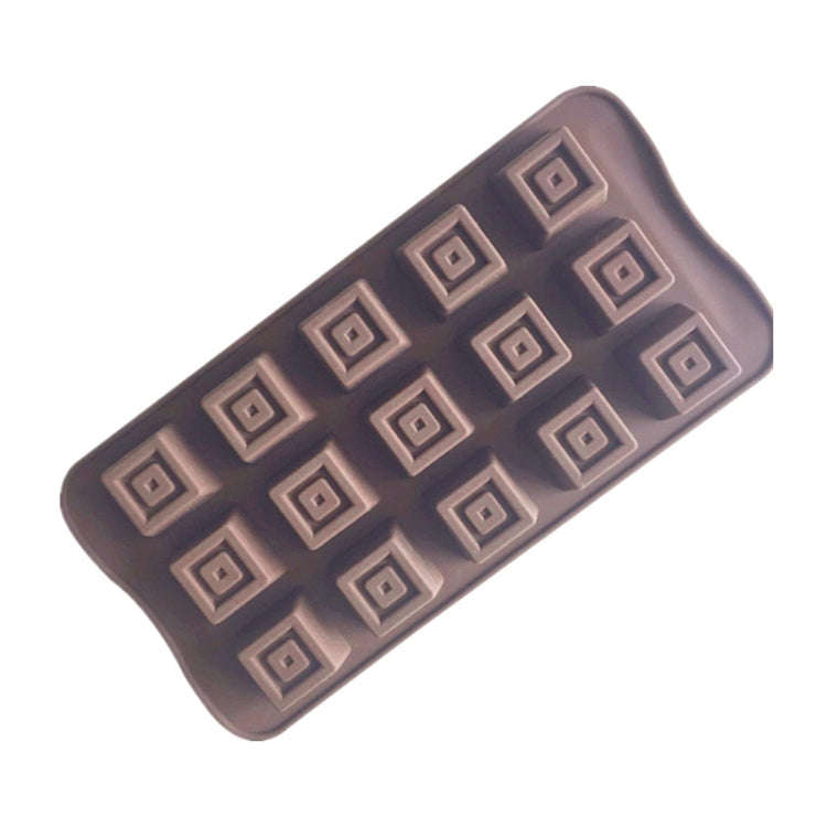 15 Grids Square Soap Mould DIY Silicone Chocolate Mold(Chocolate Color)