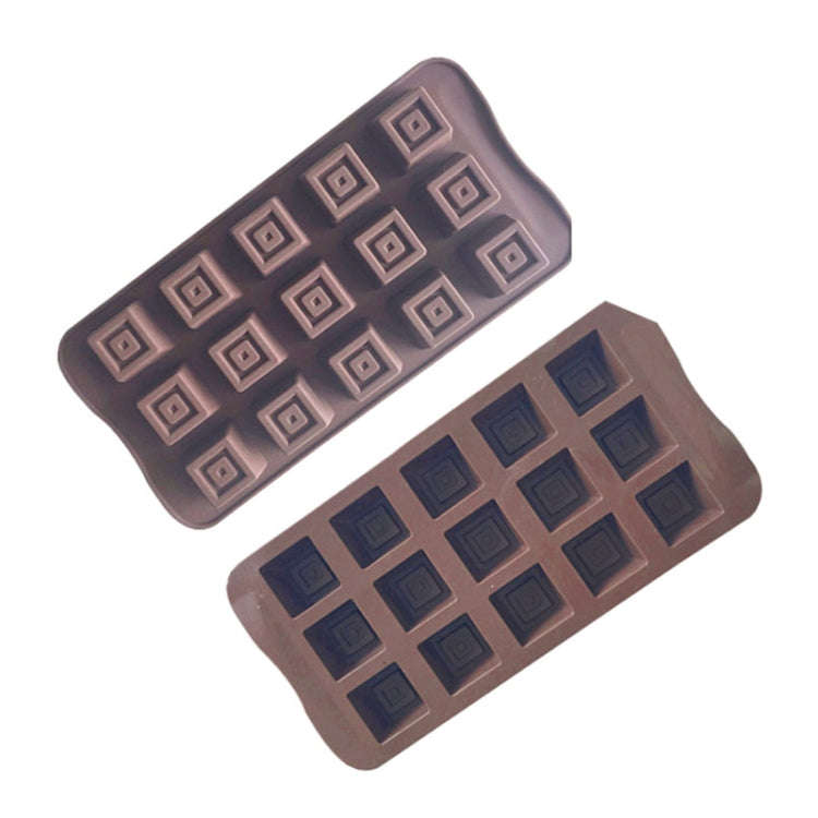 15 Grids Square Soap Mould DIY Silicone Chocolate Mold(Chocolate Color)