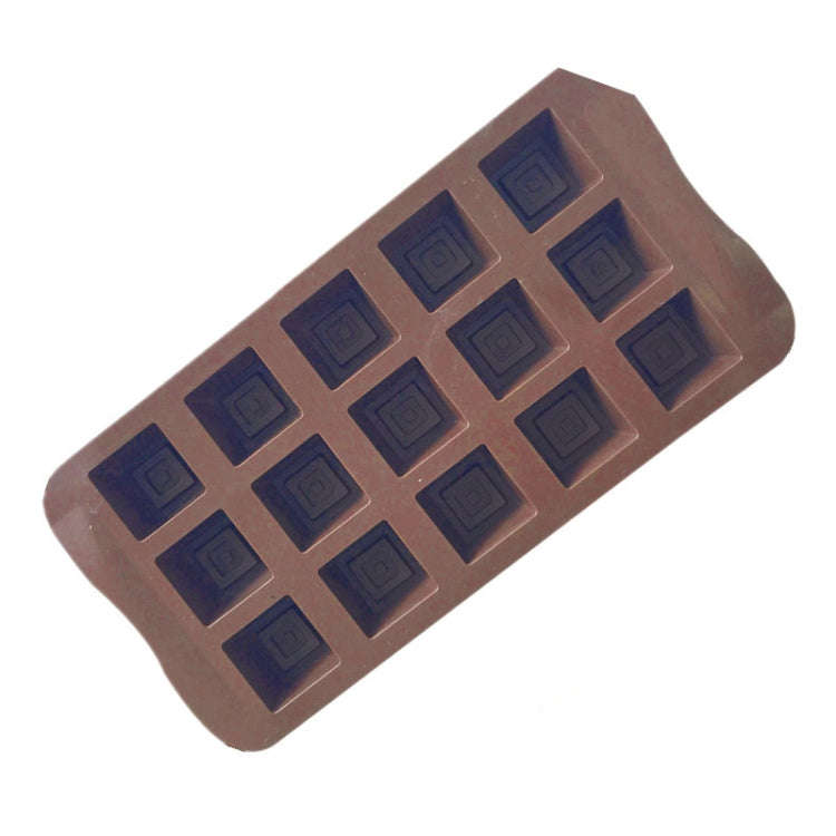 15 Grids Square Soap Mould DIY Silicone Chocolate Mold(Chocolate Color)