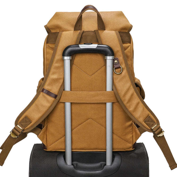 Retro Canvas Backpack Large Capacity Travel Computer Bag(Black)