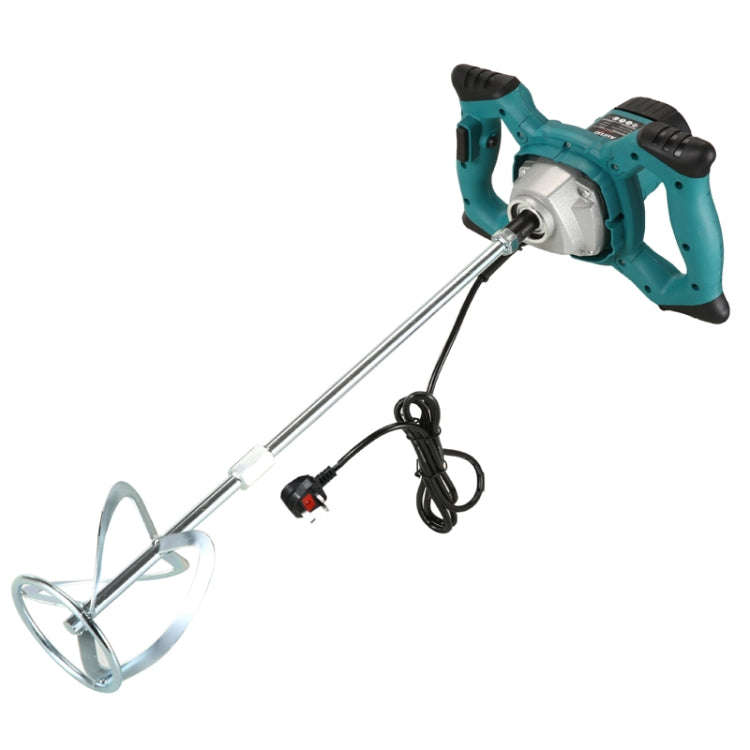 AOTUO 220V High Power Industrial Grade Electrical Mixer Handheld Concrete Paint Mixer(EU Plug Blue)