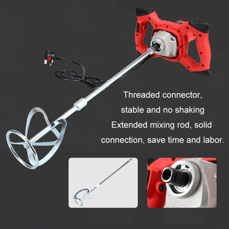AOTUO 220V High Power Industrial Grade Electrical Mixer Handheld Concrete Paint Mixer(EU Plug Red)