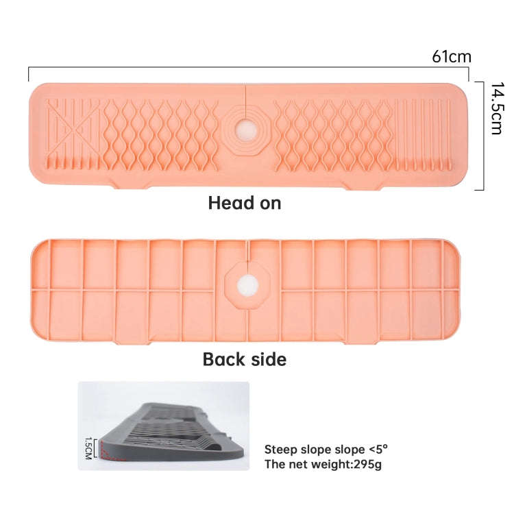 Slope Silicone Faucet Drain Pad Splash-proof Sink Faucet Mat(Black)