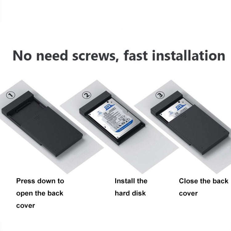 Blueendless MR23S 2.5-inch SATA Mobile Hard Disk Enclosure Tool-free Laptop External SSD, Spec: U...
