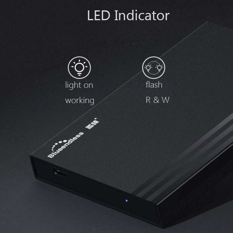 Blueendless MR23S 2.5-inch SATA Mobile Hard Disk Enclosure Tool-free Laptop External SSD, Spec: U...