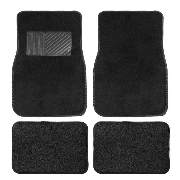 4pcs /Set Universal Car Foot Mats PVC Flocking Pads(Black)