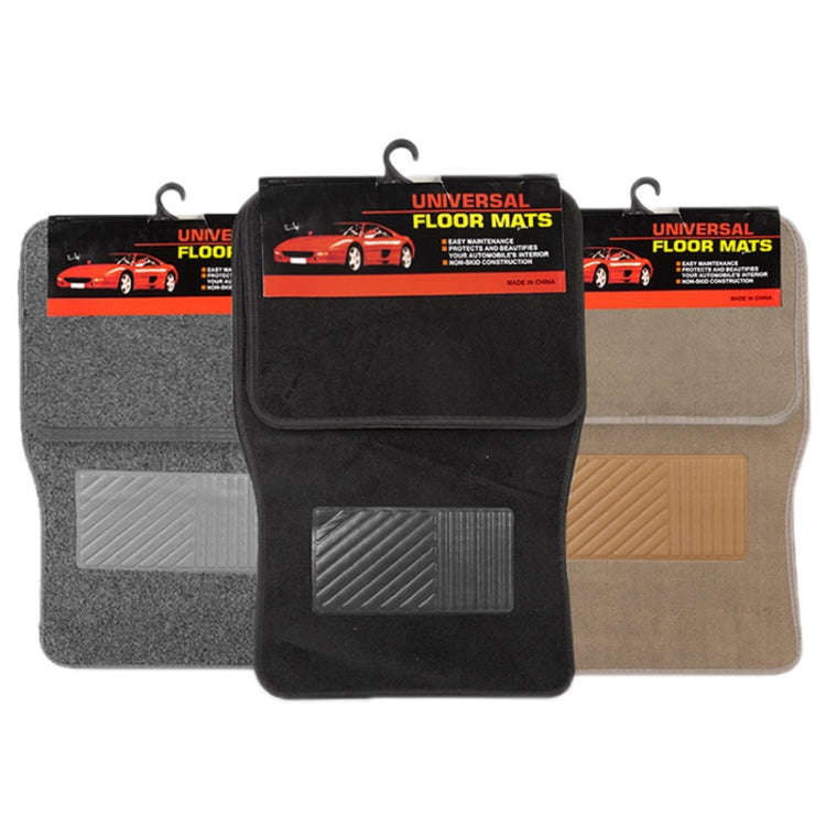 4pcs /Set Universal Car Foot Mats PVC Flocking Pads(Gray)