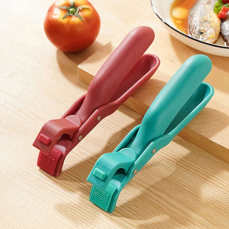 Household Anti-Scald Dish Clip Kitchen Non-Slip Insulated Plate Holder(Rose Red)