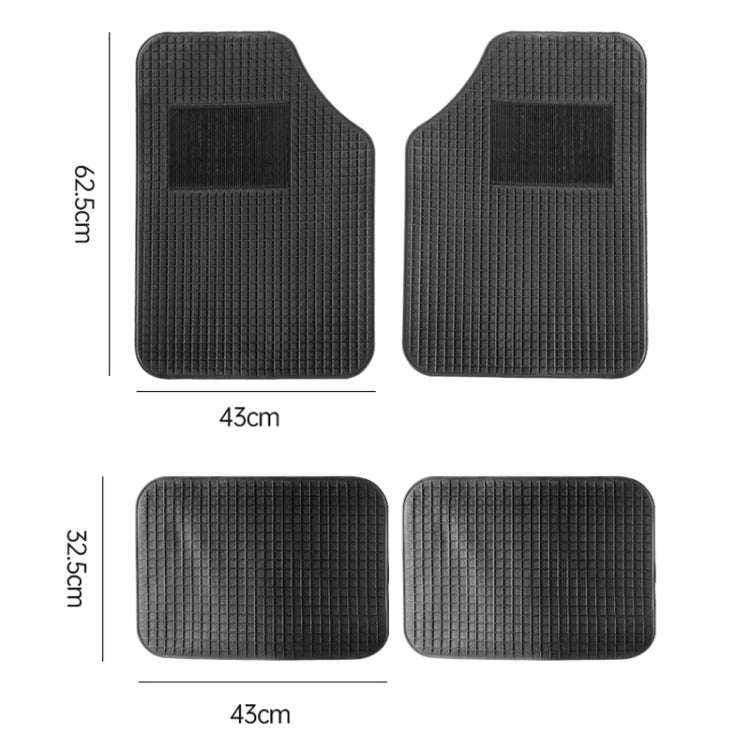 4pcs/Set Car PVC Anti-slip Waterproof Durable Floor Mats(Square)