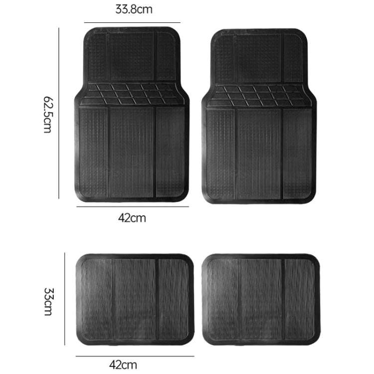 4pcs/Set Car PVC Anti-slip Waterproof Durable Floor Mats(Stripes)