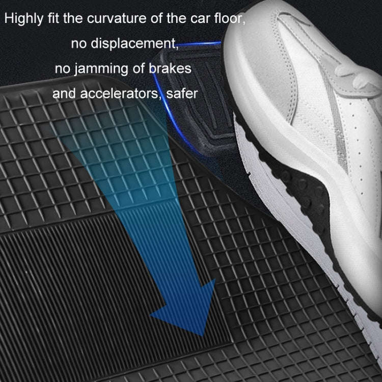 4pcs/Set Car PVC Anti-slip Waterproof Durable Floor Mats(Stripes)