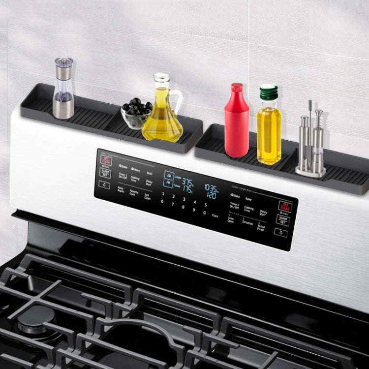 1pair Kitchen Silicone Oven Storage Rack Integrated Roaster Spice Organizer, Color: Gray
