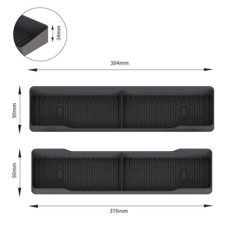 1pair Kitchen Silicone Oven Storage Rack Integrated Roaster Spice Organizer, Color: Gray
