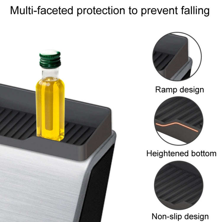 1pair Kitchen Silicone Oven Storage Rack Integrated Roaster Spice Organizer, Color: Gray