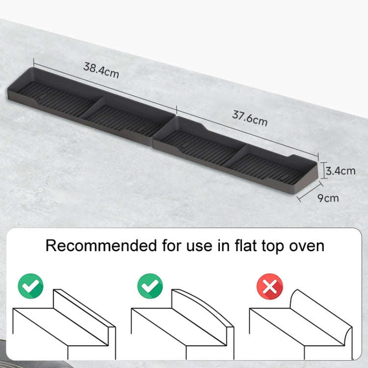 1pair Kitchen Silicone Oven Storage Rack Integrated Roaster Spice Organizer, Color: Gray