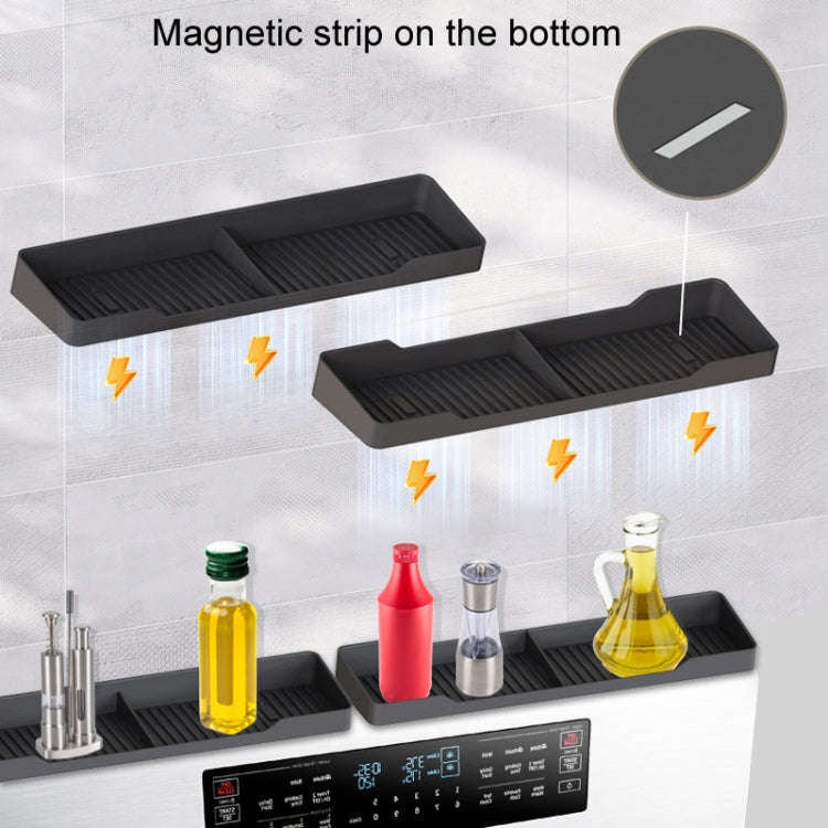 1pair Kitchen Silicone Oven Storage Rack Integrated Roaster Spice Organizer, Color: Beige