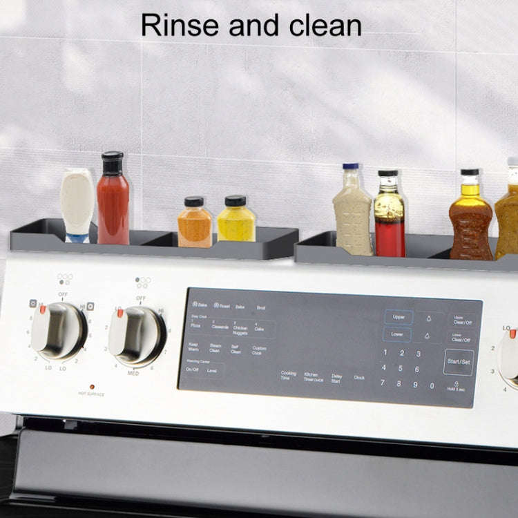 1pair Kitchen Silicone Oven Storage Rack Integrated Roaster Spice Organizer, Color: Gray
