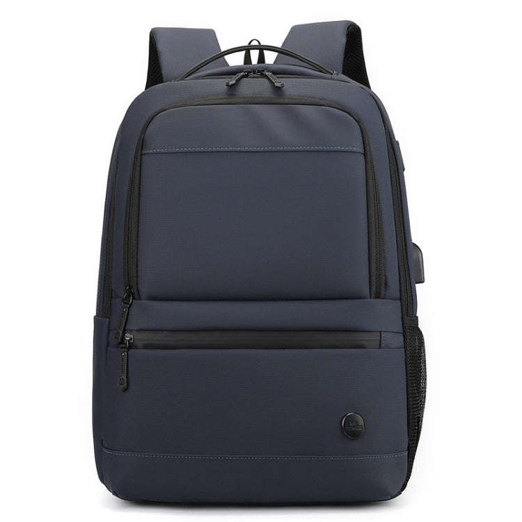 WEPOWER Men Expanded Casual Double Shoulder Bag Multifunctional USB Charging Backpack(Dark Blue)