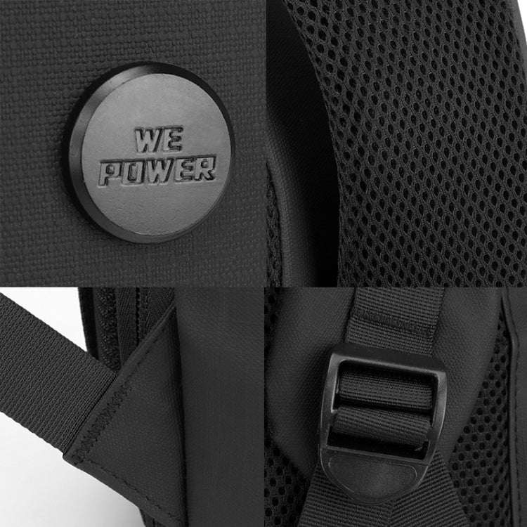 WEPOWER Men Expanded Casual Double Shoulder Bag Multifunctional USB Charging Backpack(Dark Blue)