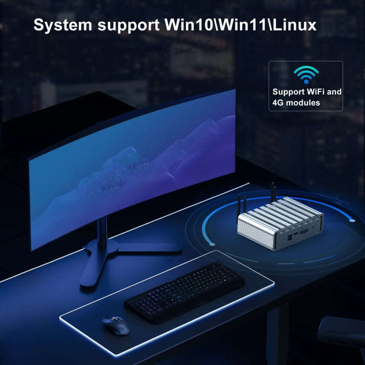 HYSTOU P09B-J4125-4L 8GB DDR4+128GB SSD Industrial Computer Soft Route From 2.5G Multi -Network H...