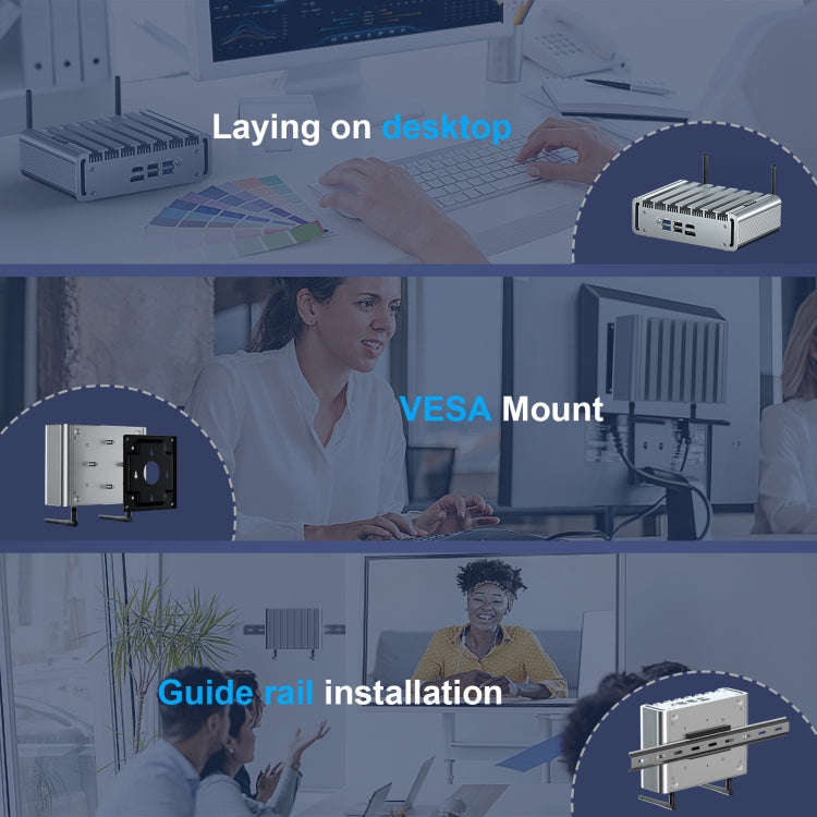 HYSTOU P09B-J4125-4L 8GB DDR4+128GB SSD Industrial Computer Soft Route From 2.5G Multi -Network H...