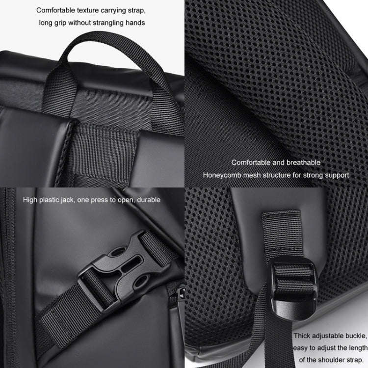 WEPOWER Men Double Shoulder Bag Large-capacity Computer Bag Traveling Backpack(Black)
