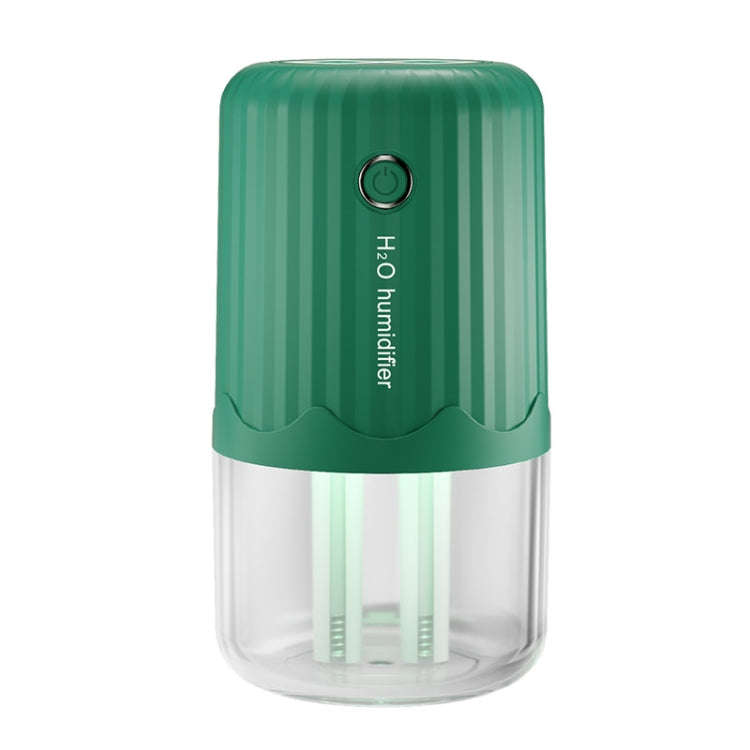 T06 Large-Capacity Atmosphere Night Light Household Dual Spray Air Humidifier, Color: Green Plug-in