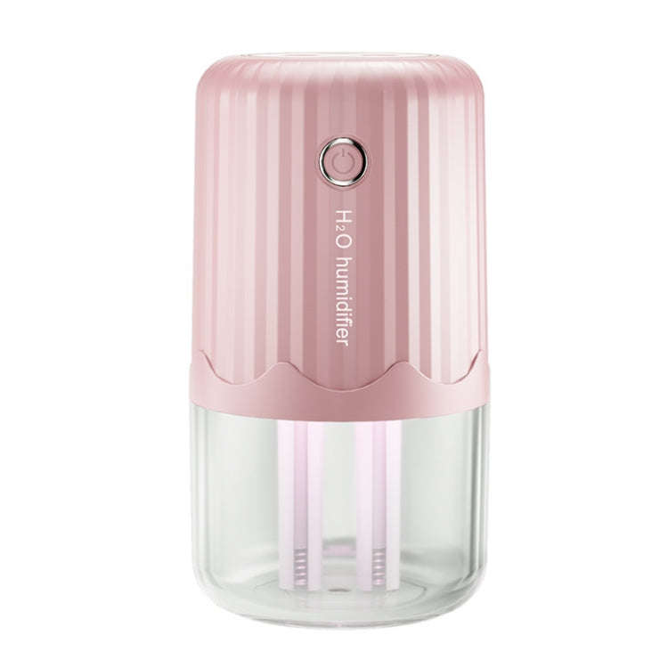 T06 Large-Capacity Atmosphere Night Light Household Dual Spray Air Humidifier, Color: Pink Plug-in