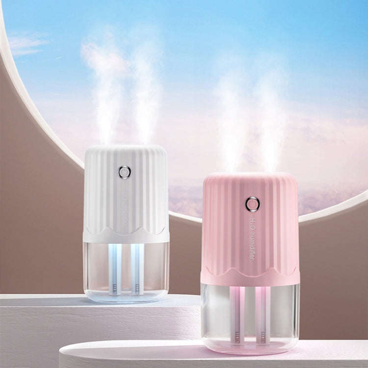 T06 Large-Capacity Atmosphere Night Light Household Dual Spray Air Humidifier, Color: Green Plug-in