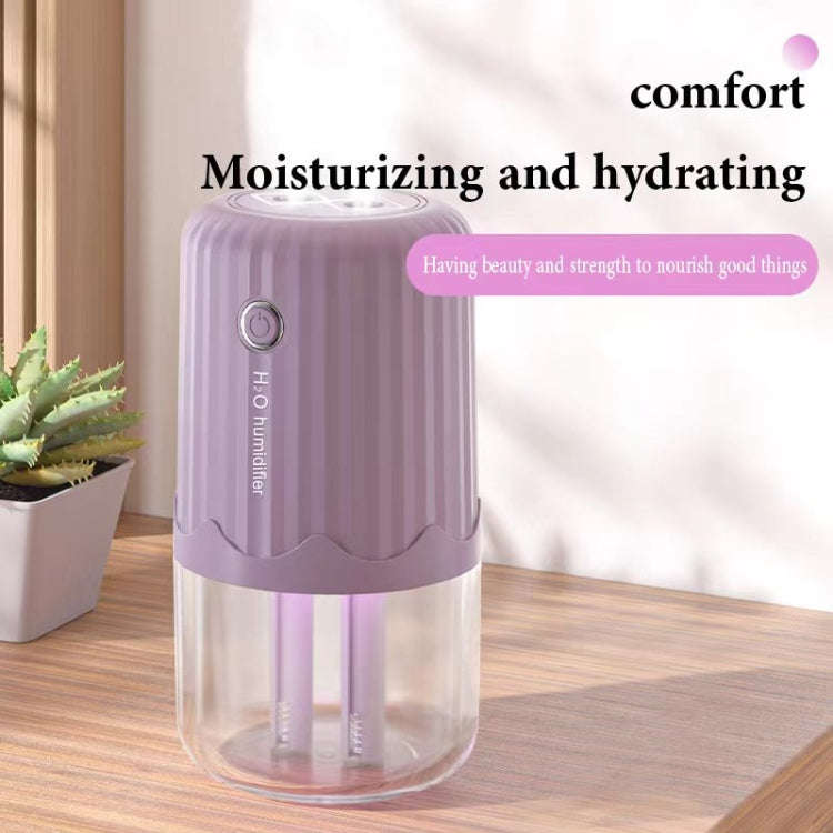 T06 Large-Capacity Atmosphere Night Light Household Dual Spray Air Humidifier, Color: Pink Plug-in
