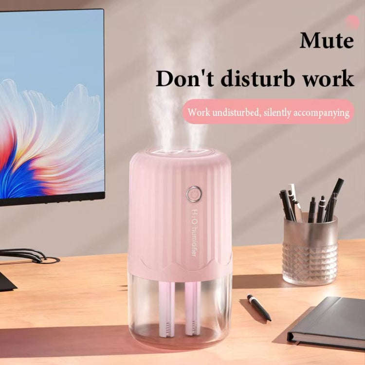 T06 Large-Capacity Atmosphere Night Light Household Dual Spray Air Humidifier, Color: Green Plug-in