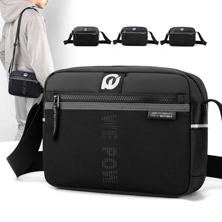WEPOWER Men Outdoor Casual Nylon Crossbody Bag Single Shoulder Satchel(Black)