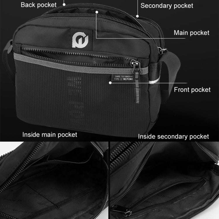 WEPOWER Men Outdoor Casual Nylon Crossbody Bag Single Shoulder Satchel(Grey)