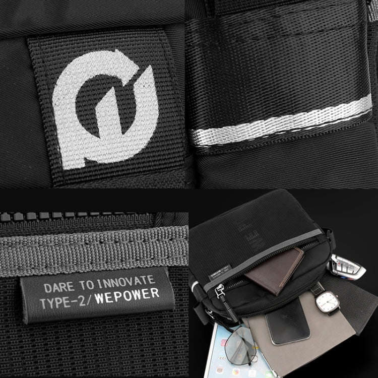 WEPOWER Men Outdoor Casual Nylon Crossbody Bag Single Shoulder Satchel(Black)