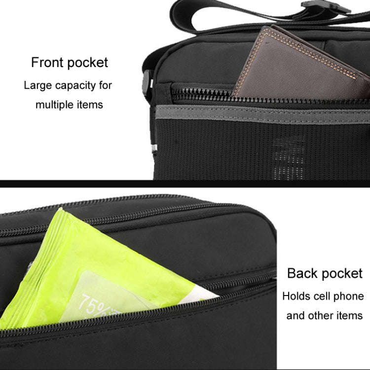 WEPOWER Men Outdoor Casual Nylon Crossbody Bag Single Shoulder Satchel(Black)