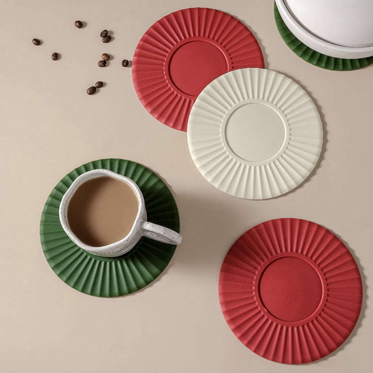 Household Silicone Heat Insulation Mat Kitchen High Temperature Resistant Baking Placemats(White)