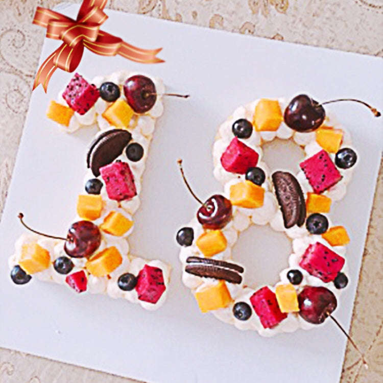 Digital Silicone Cake Baking Mold DIY Making Cookie Mould, Specification: Number 2