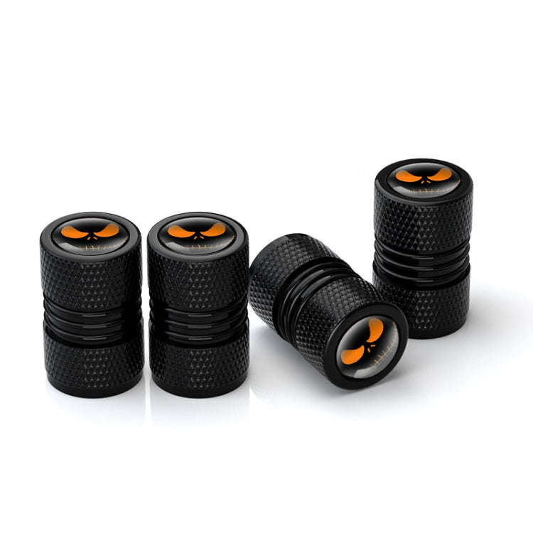 4pcs /Set Lantern Ghost Head Tire Modified Valve Cap(Black)