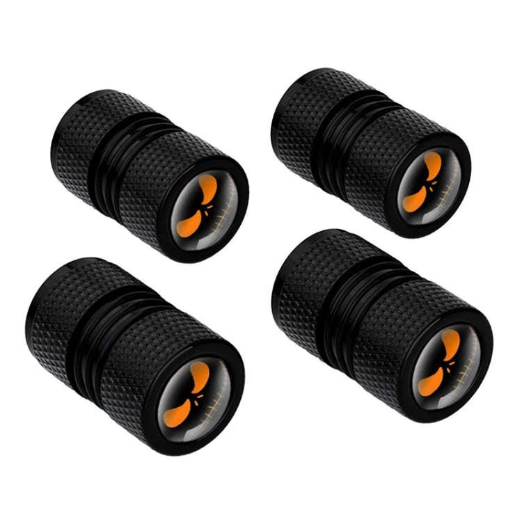 4pcs /Set Lantern Ghost Head Tire Modified Valve Cap(Black)