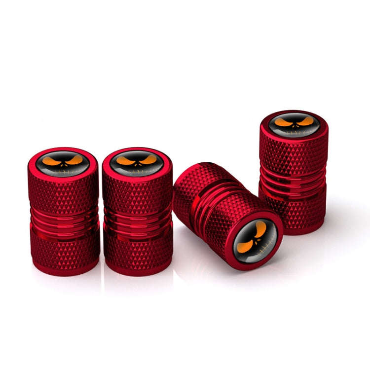 4pcs /Set Lantern Ghost Head Tire Modified Valve Cap(Red)