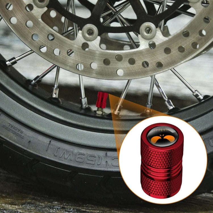 4pcs /Set Lantern Ghost Head Tire Modified Valve Cap(Red)