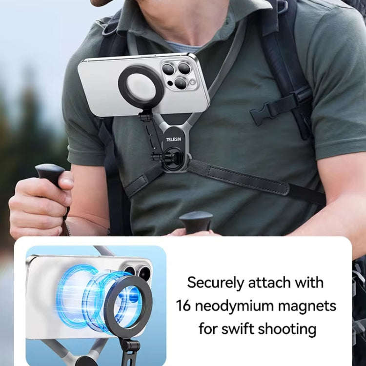 TELESIN MNM-002 Magsafe Magnetic Suction Mobile Phone Hanging Neck POV Viewing Angle Lazy Stand(G...