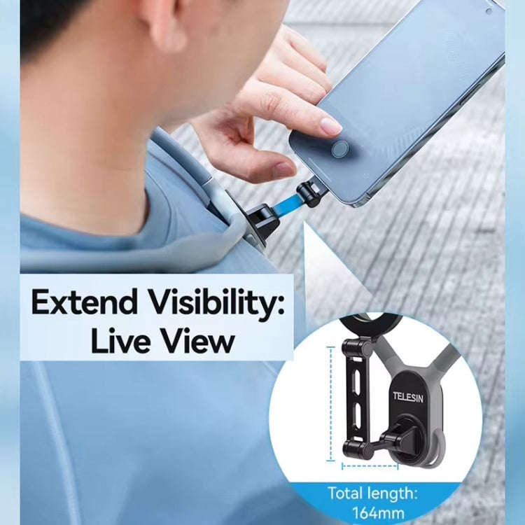 TELESIN MNM-002 Magsafe Magnetic Suction Mobile Phone Hanging Neck POV Viewing Angle Lazy Stand(G...