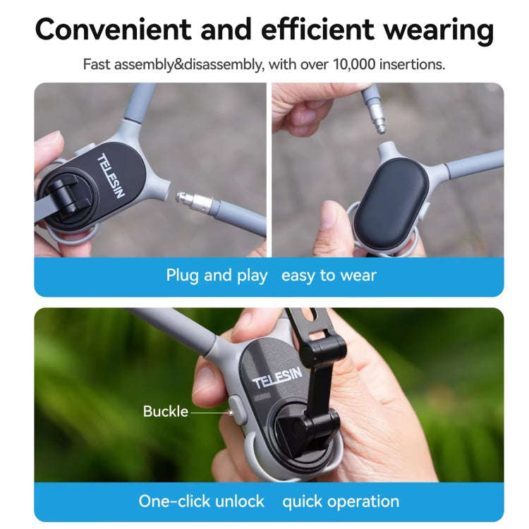 TELESIN MNM-002 Magsafe Magnetic Suction Mobile Phone Hanging Neck POV Viewing Angle Lazy Stand(G...