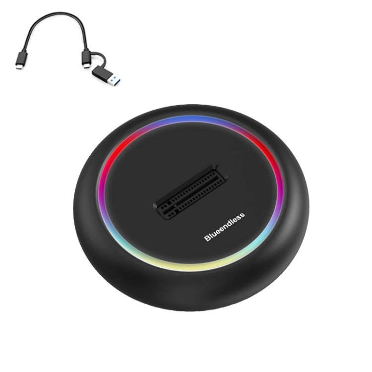 Blueendless SD03C M.2 NVMe / NGFF Dual-Protocol SSD Base With RGB Color Light, Spec: 2-in-1