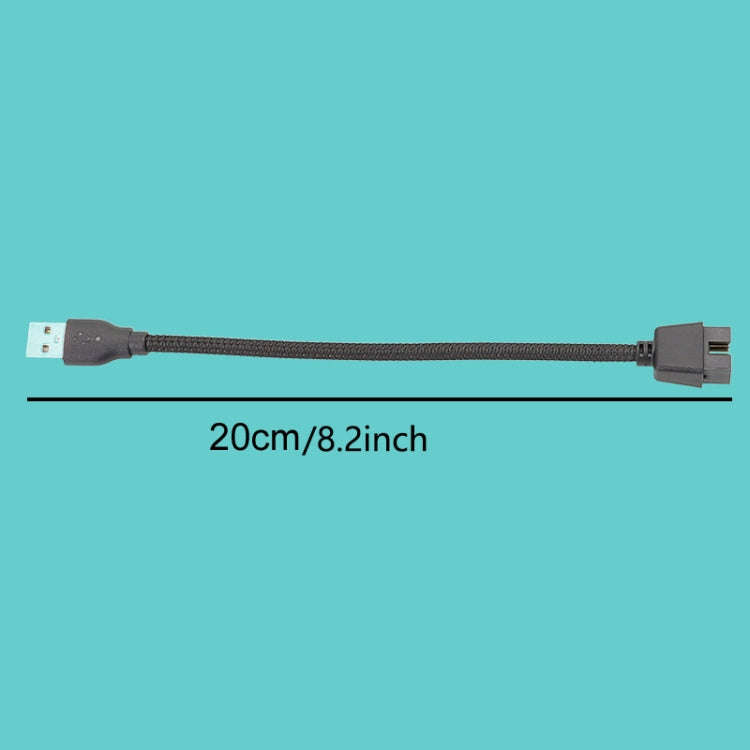 20cm USB-A Male To 9Pin Motherboard Built-In RGB Data To External U Port Adapter Cable(Black)