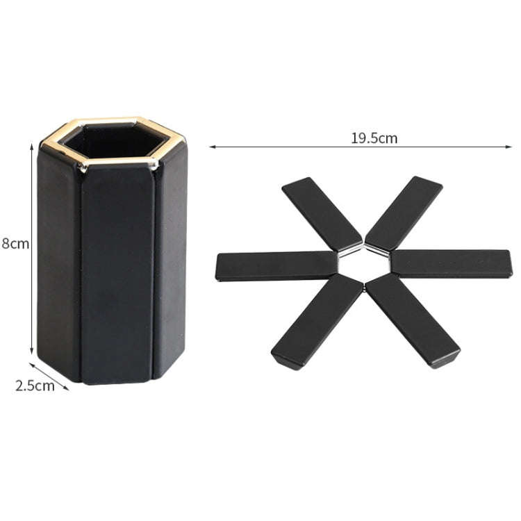 Thickened Folding Anti-scald Heat Insulation Mat Table Placemat Pot Mat(Black)